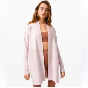 Lululemon Sit In Lotus Wrap II Cardigan Sweater Size 4 - Feather Pink